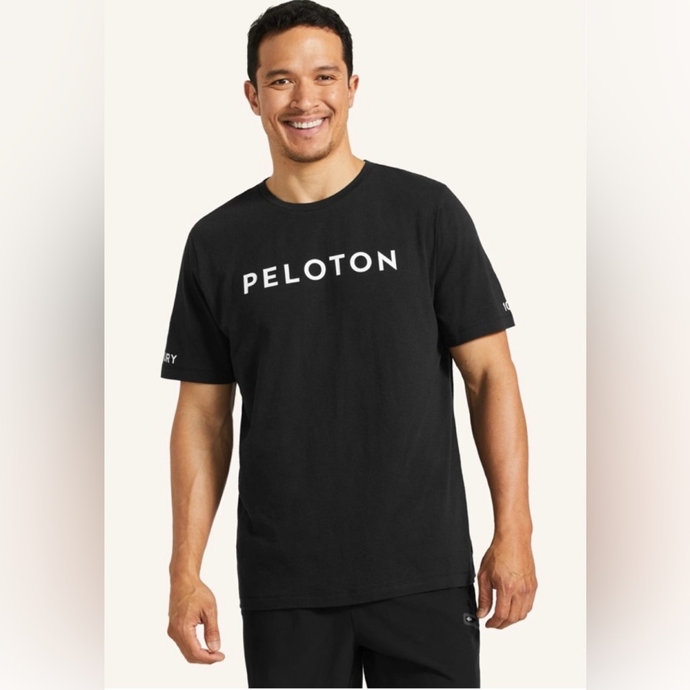 Peloton Century Club 100 Rides Shirt Mens Medium Black Athletic Short Sleeve Tee